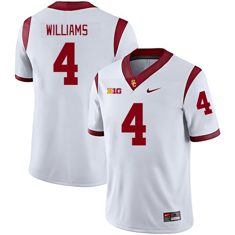 USC Trojans #4 Mario Williams Big 10 Conference College Football Jerseys Stitched Sale-White